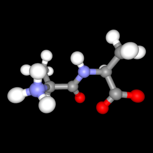 Ball-and-stick representation of a simple molecule