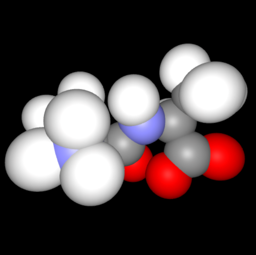 Van-der-waals representation of a simple molecule with unit radii